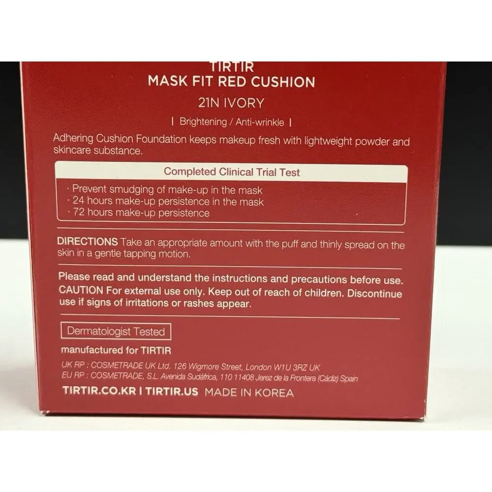 [US Seller] TIRTIR Mask Fit Red Cushion Foundation 21N Ivory (0.63 Fl Oz)